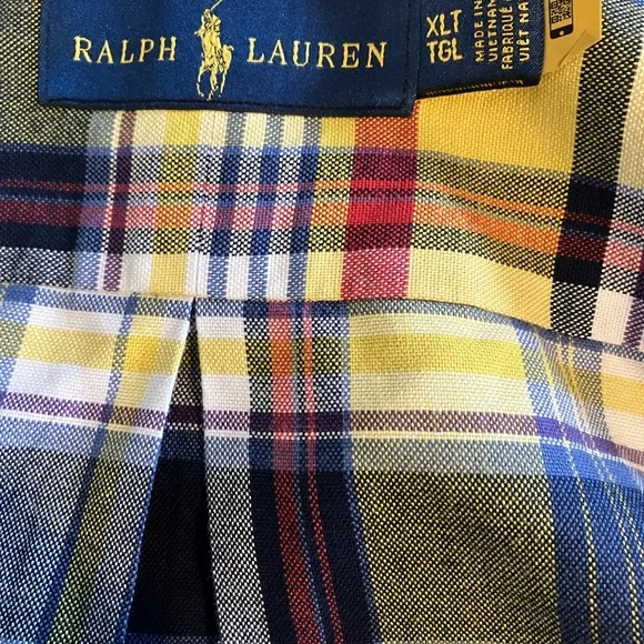 Ralph Lauren Yellow and Blue Casual Button Down Shirt - Picture 7 of 9